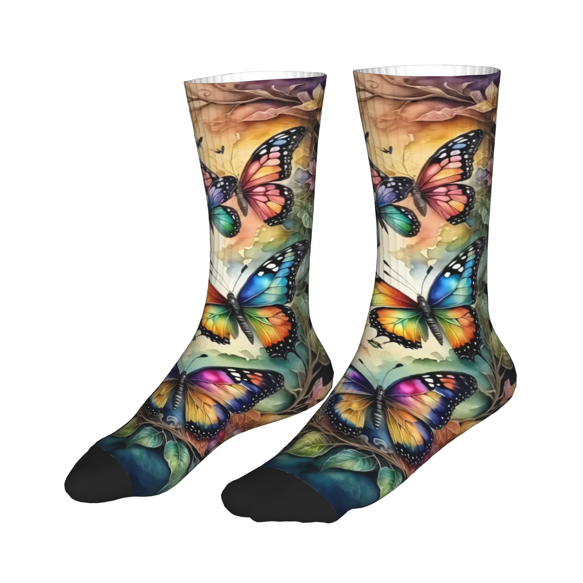 Colorful Butterflies and Flowe - đánh giá và giá Dress Sock Men